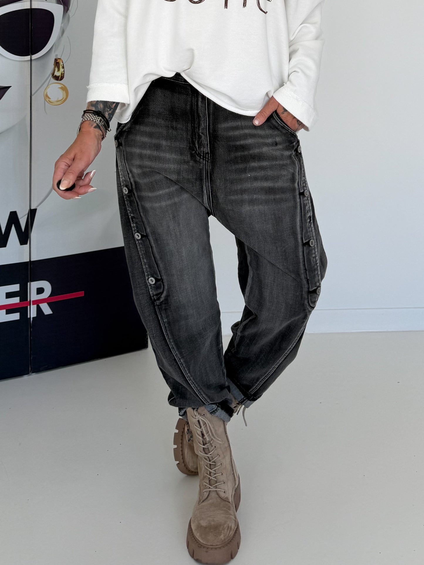 Baggy Jeans - used grey