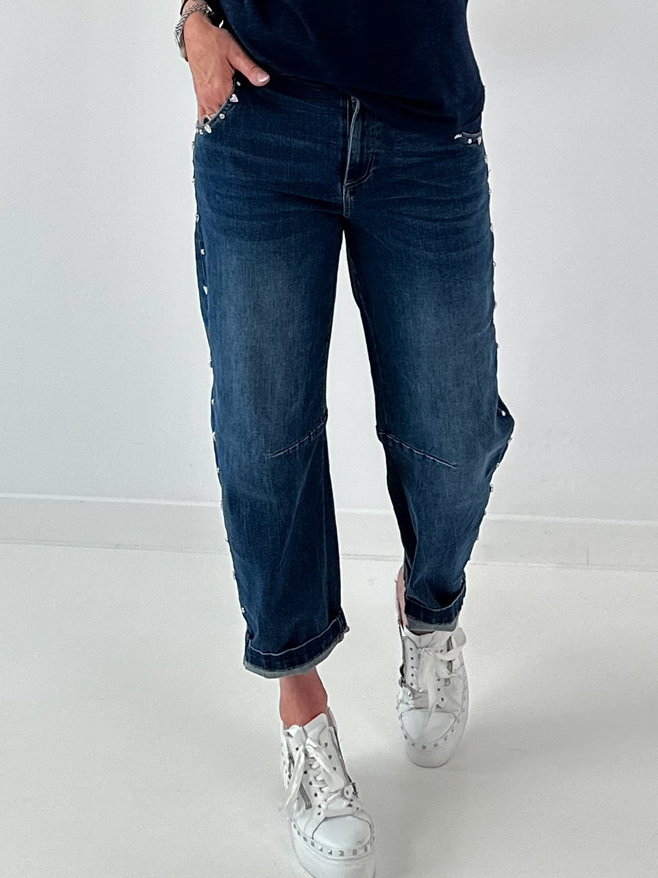 Jeans Hose mit aufwendigen Details  - denim