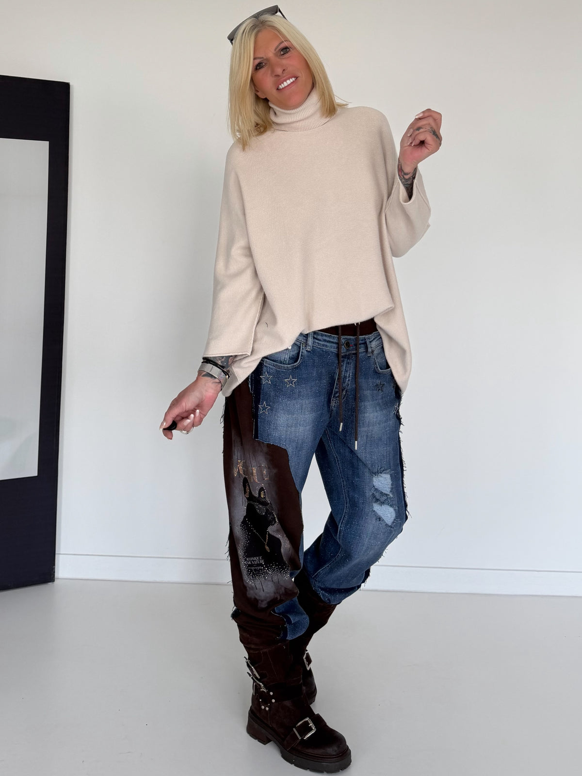 Rollkragenpullover - beige
