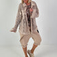 Jeansjacke mit floralem Netzeinsatz - beige ( lieferbar ab 26.05.26)
