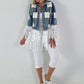 Boho Jeansjacke mit aufwendigen  Details - denim-weiss
