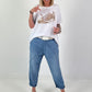 T-Shirt mit Schuhprint - weiss-beige