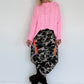 Pullover mit Stulpenärmeln und Zopfmuster - rosa