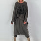 Oversized Sweater mit Paillettenprint - anthrazit