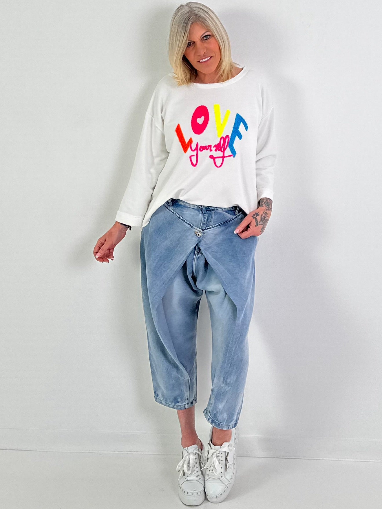 Sweater Modell "Love yourself" - weiss