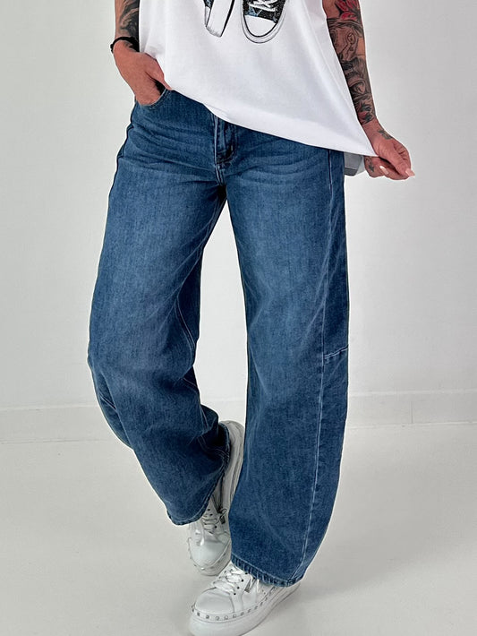 Wide Leg Jeans - dark blue