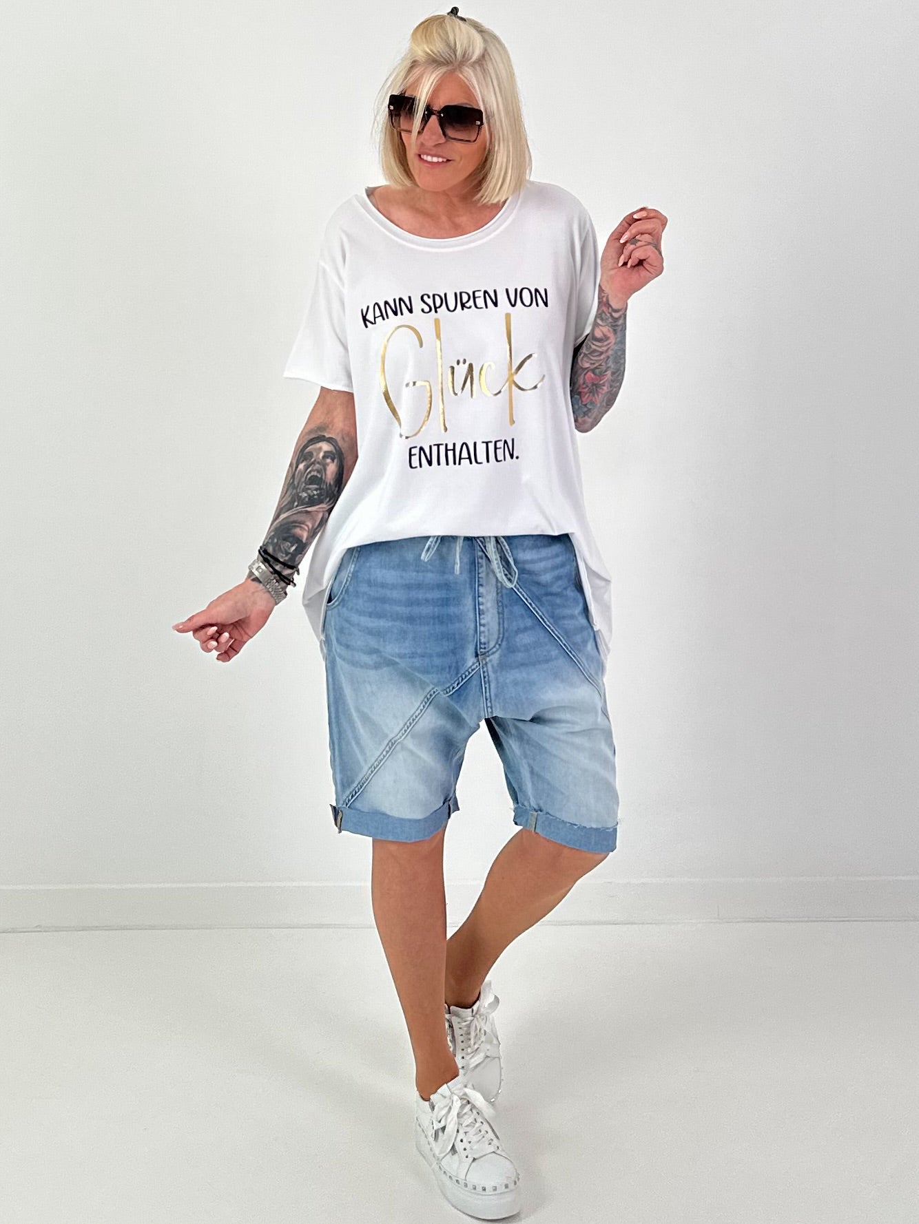 Long T-Shirt Luck - white