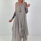 Sommerkleid mit Raff-Detail - taupe