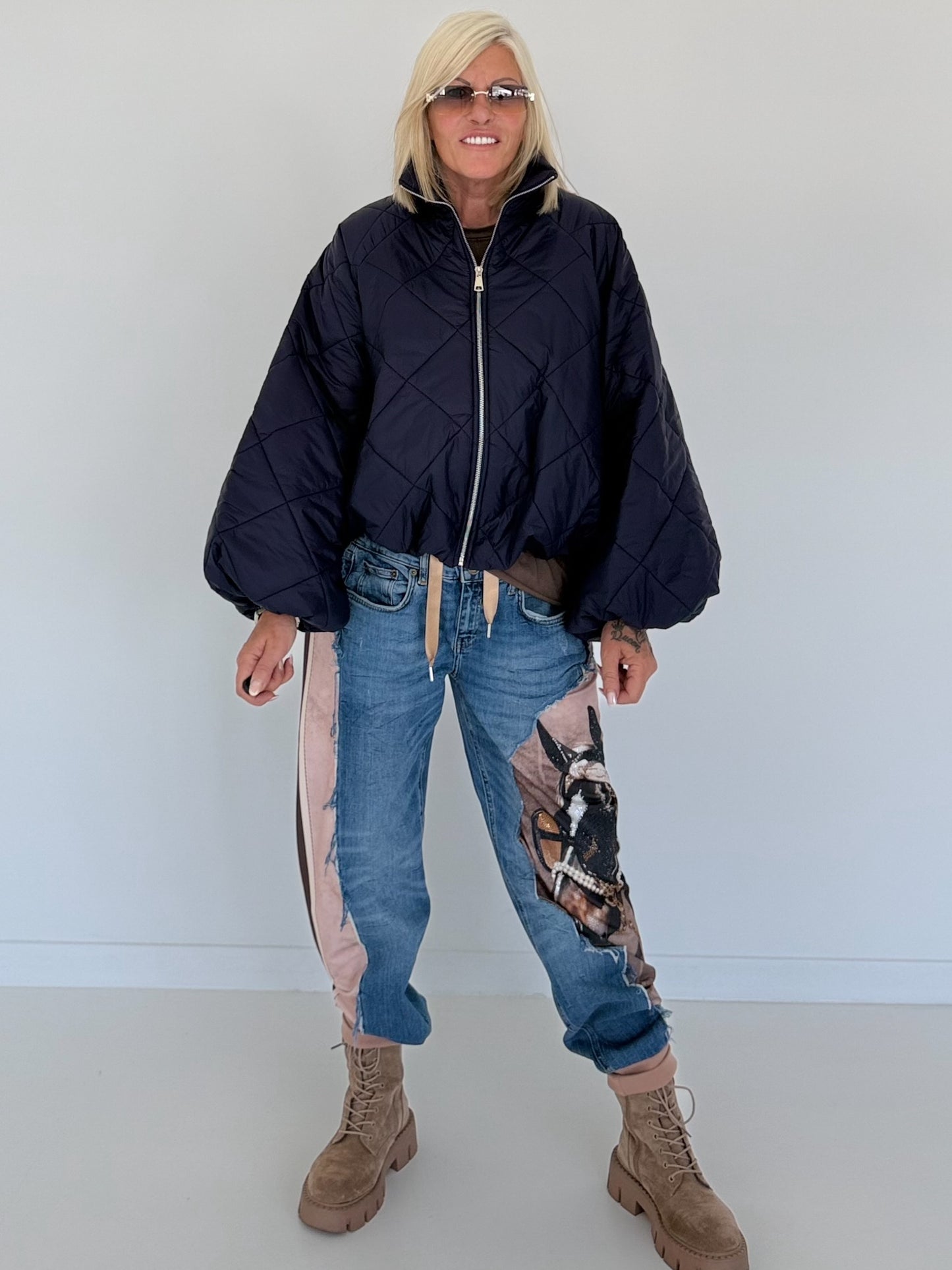 Jogg-Jeans im Used Look Horse - denim