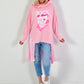 Hoodie Modell "Sparkle Skull" - rosa