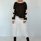 Hose mit elastischem Bund und seitlichen Knopfleisten - creme