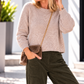 Kuschelig kastiger Pullover - taupe