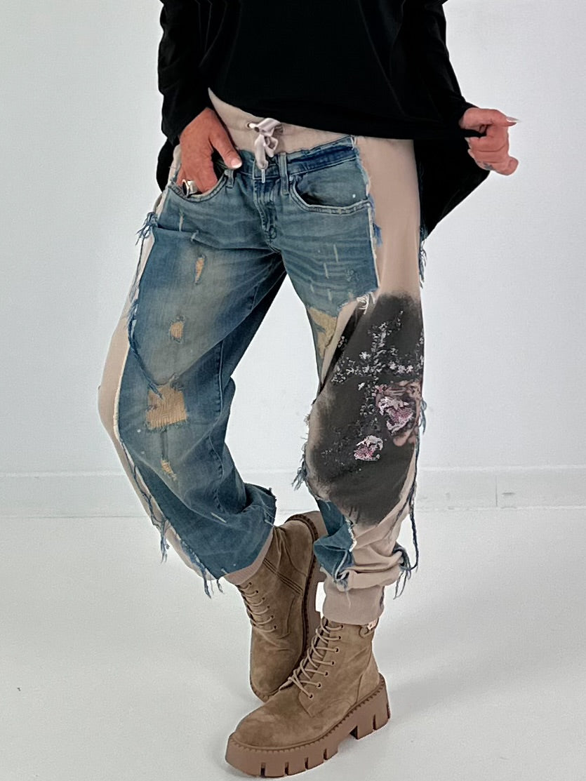 Jogg-Jeans im used Look Panther&Cross - denim
