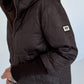 Jacke mit Strickarm und Kapuze - mokka