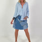 Strukturierte Bluse - hellblau