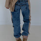 Jogg-Jeans im Used Look Tiger - denim