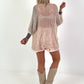 Oversized crochet sweater - beige