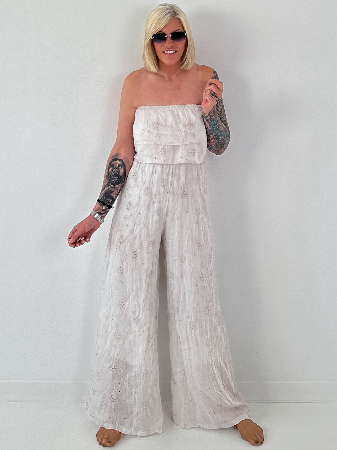 Romantischer Sommer Overall - beige