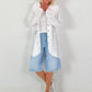 Oversized Leinen-Military Blazer - weiss