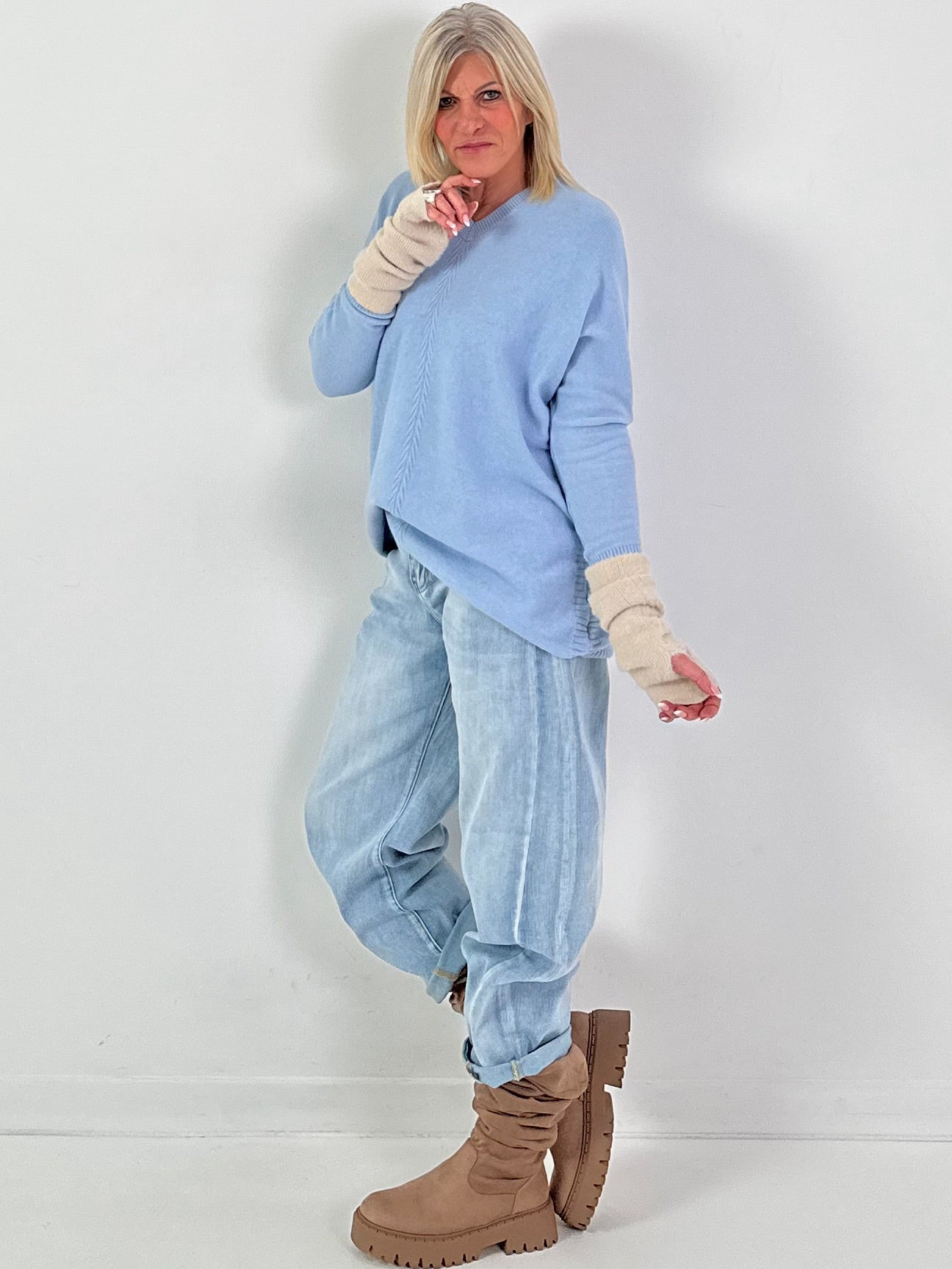 Trui model "Classy Knit" - blauw