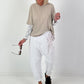 Round-neck T-shirt - beige