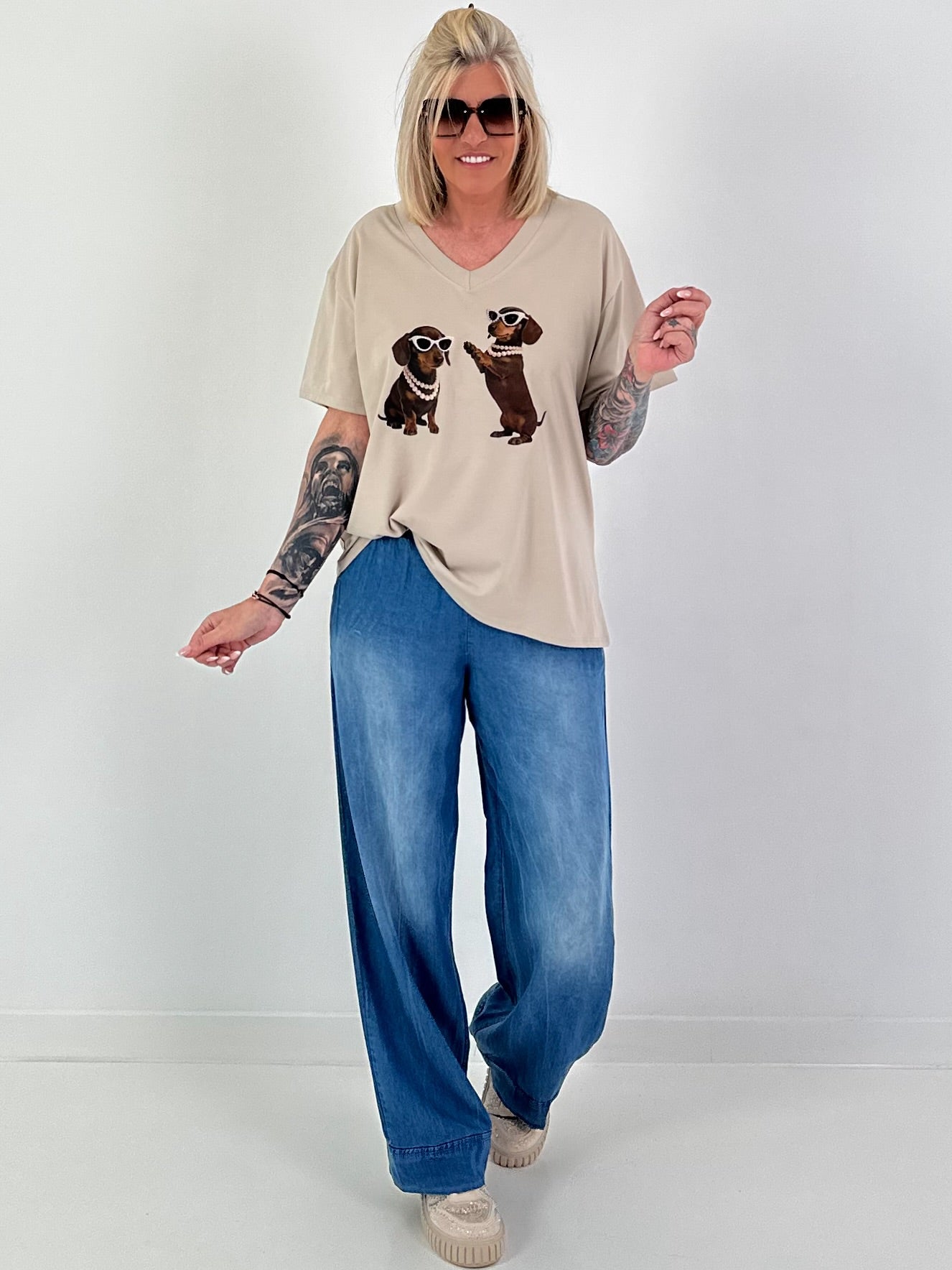 T-Shirt Dachshund - beige