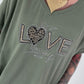T-Shirt mit Strassdetail - oliv