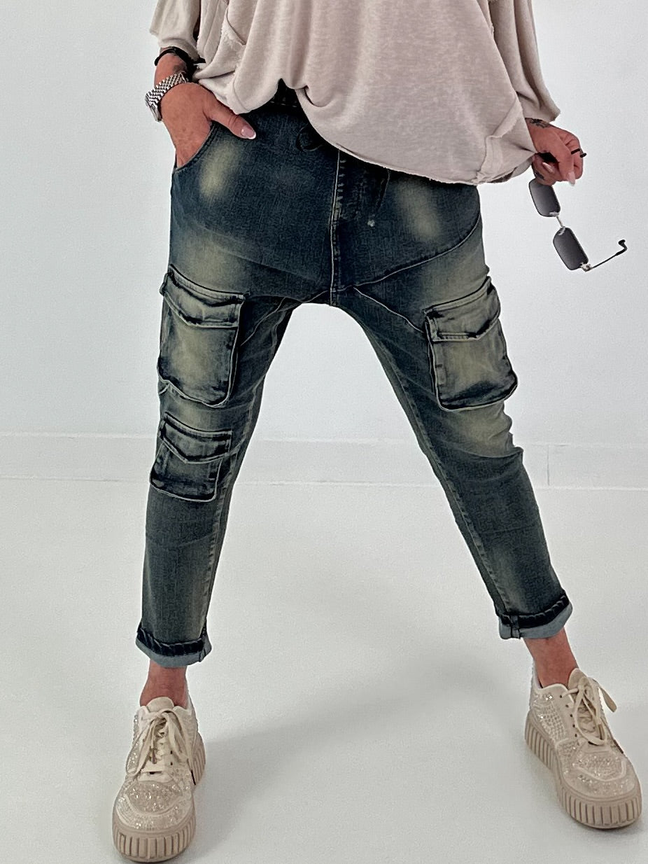 Baggy Jeans - denim used wash