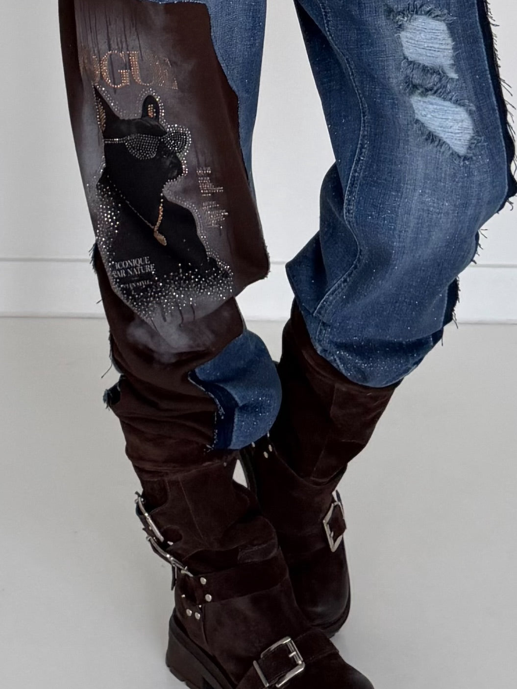 Jogg-Jeans Fashion Dog - denim-mokka