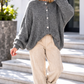 Kuschelige Oversized Strickjacke mit Außennähten - anthrazit