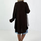 Oversized Linen Military Blazer - Chocolate