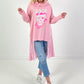 Hoodie Modell "Sparkle Skull" - rosa