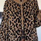 Strickjacke im Leo-Style - camel-schwarz