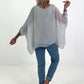 Silk tunic with integrated undershirt - grey