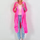 Lace coat in a material mix - neon pink