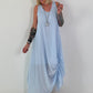 Sommerkleid mit Raff-Detail - hellblau