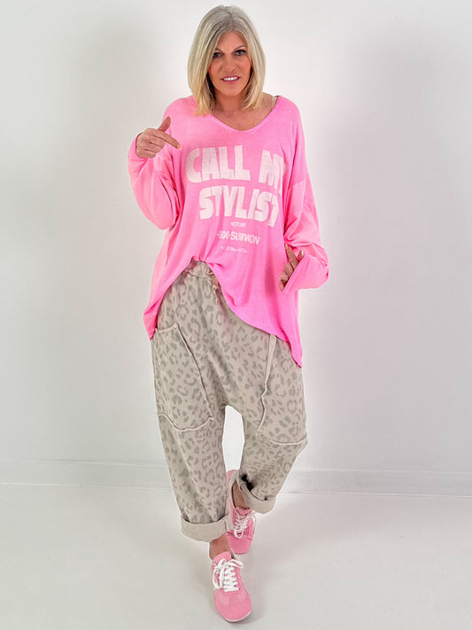 Pullover call my stylist - pink