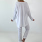 Oversized Shirt stone washed - weiss
