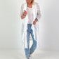 Lace coat in a material mix - white