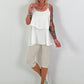 Layered Top with Braided Straps - ecru