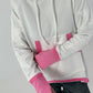Lässiger Long Hoodie mit Daumenloch und trendigen Sternenelementen - weiss