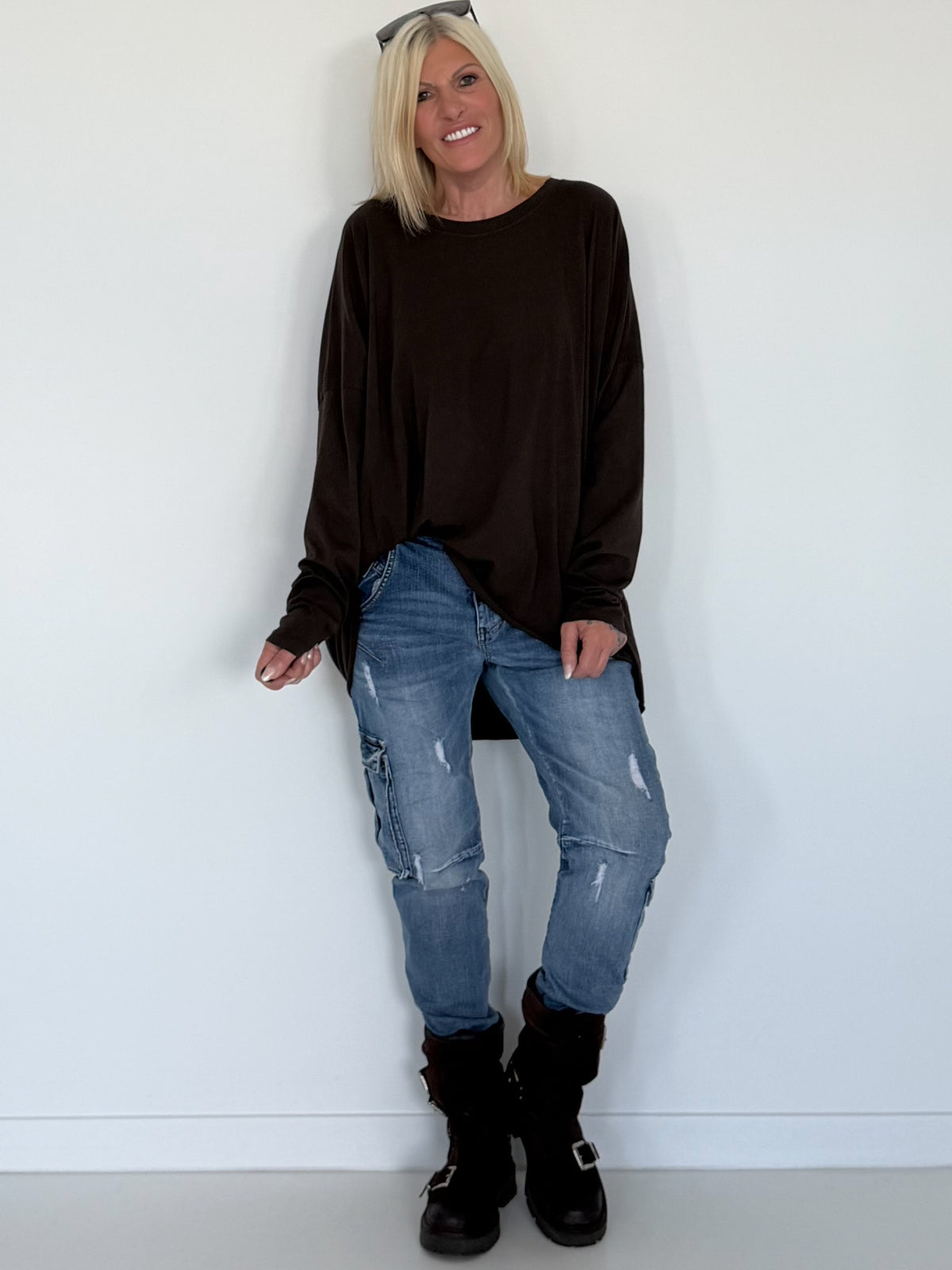 Oversized Shirt Style - mokka