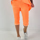 Capri Hose mit Bindeband - neonorange