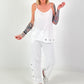 Top with silver eyelets - white