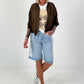 Light blouson with tie detail - chocolate