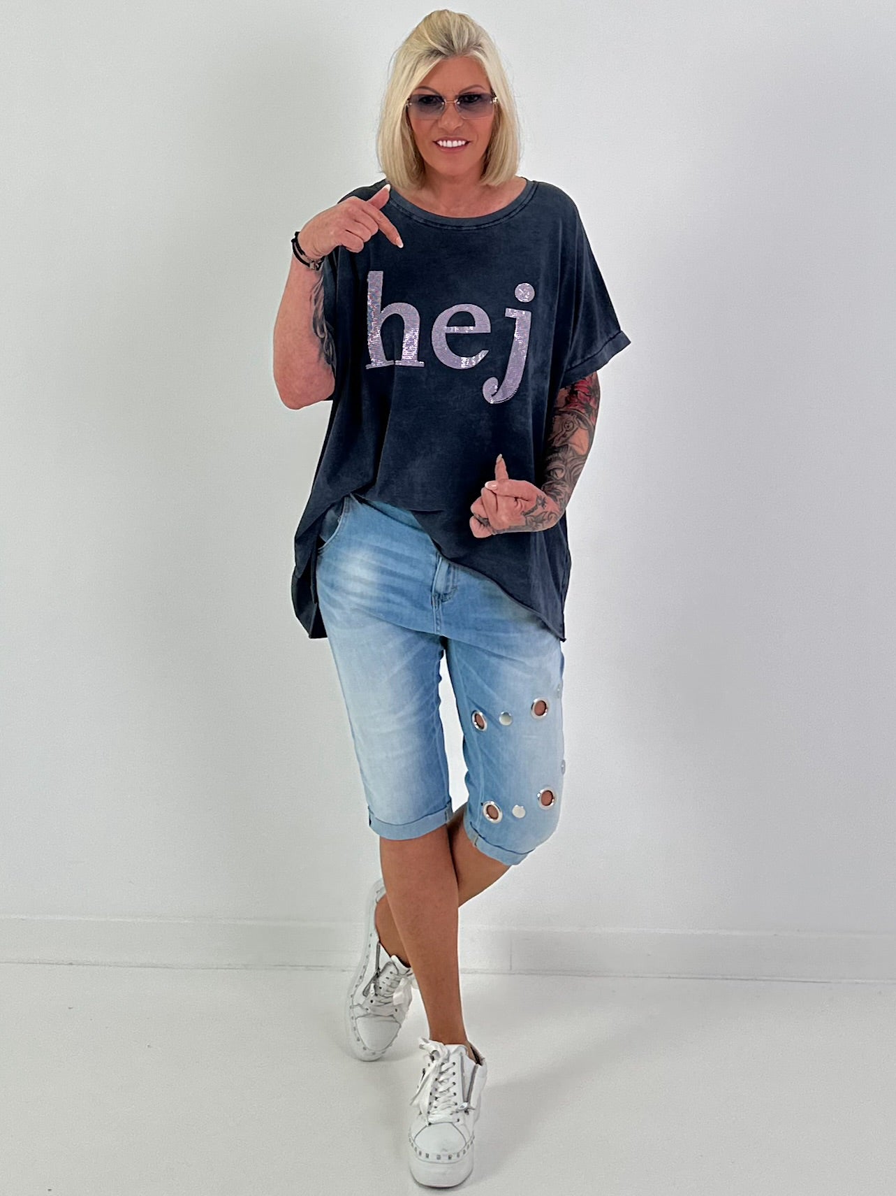 T-Shirt Hej - blau
