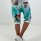 Short baggy shorts with overlap - beige