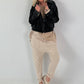Vintage Blouson in leather look - black