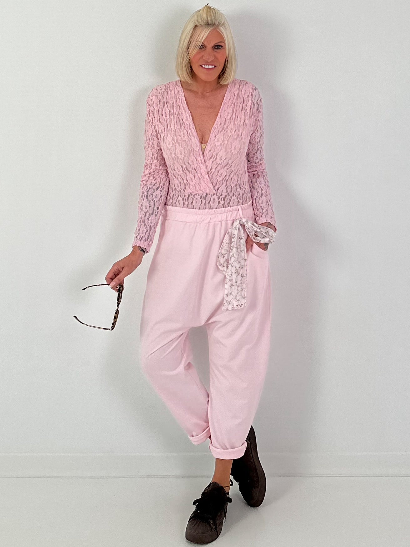 Lace Bodysuit - pink