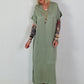 Long silk dress - khaki